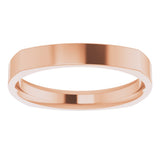 14K Rose Gold 3 mm Comfort-Fit Square Band Size 7