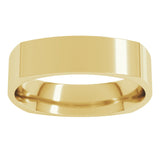 14K Yellow 5 mm Square Comfort Fit Band Size  9.5