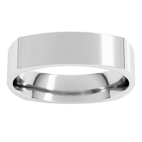 14K White Gold 5 mm Comfort-Fit Square Band Size 5.5