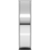 10K White 5 mm Milgrain Comfort-Fit Flat Band