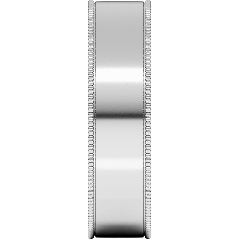 Sterling Silver 5 mm Milgrain Comfort-Fit Flat Band Size 11