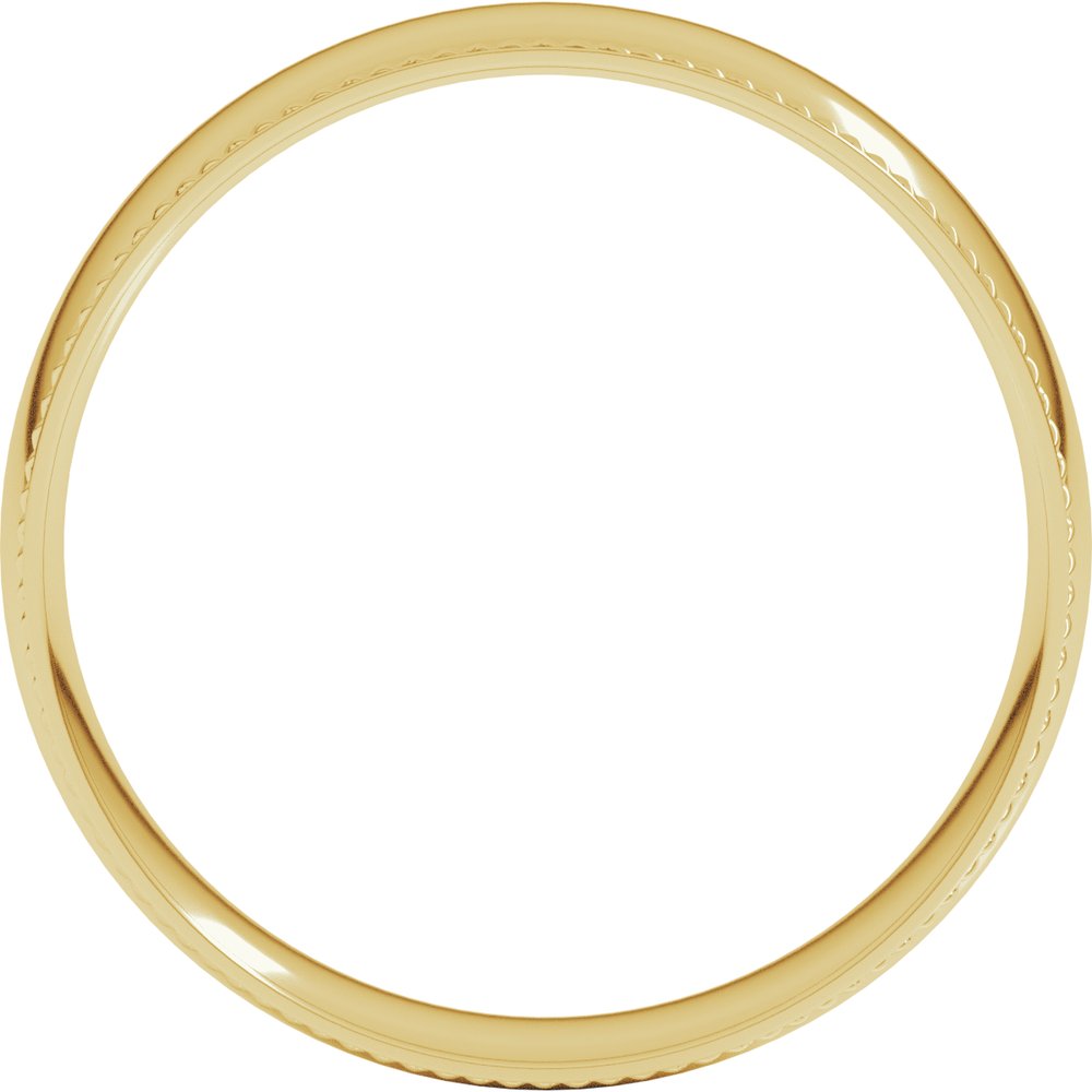 18K Yellow Gold 5 mm Rope Comfort-Fit Half Round Band Size 8