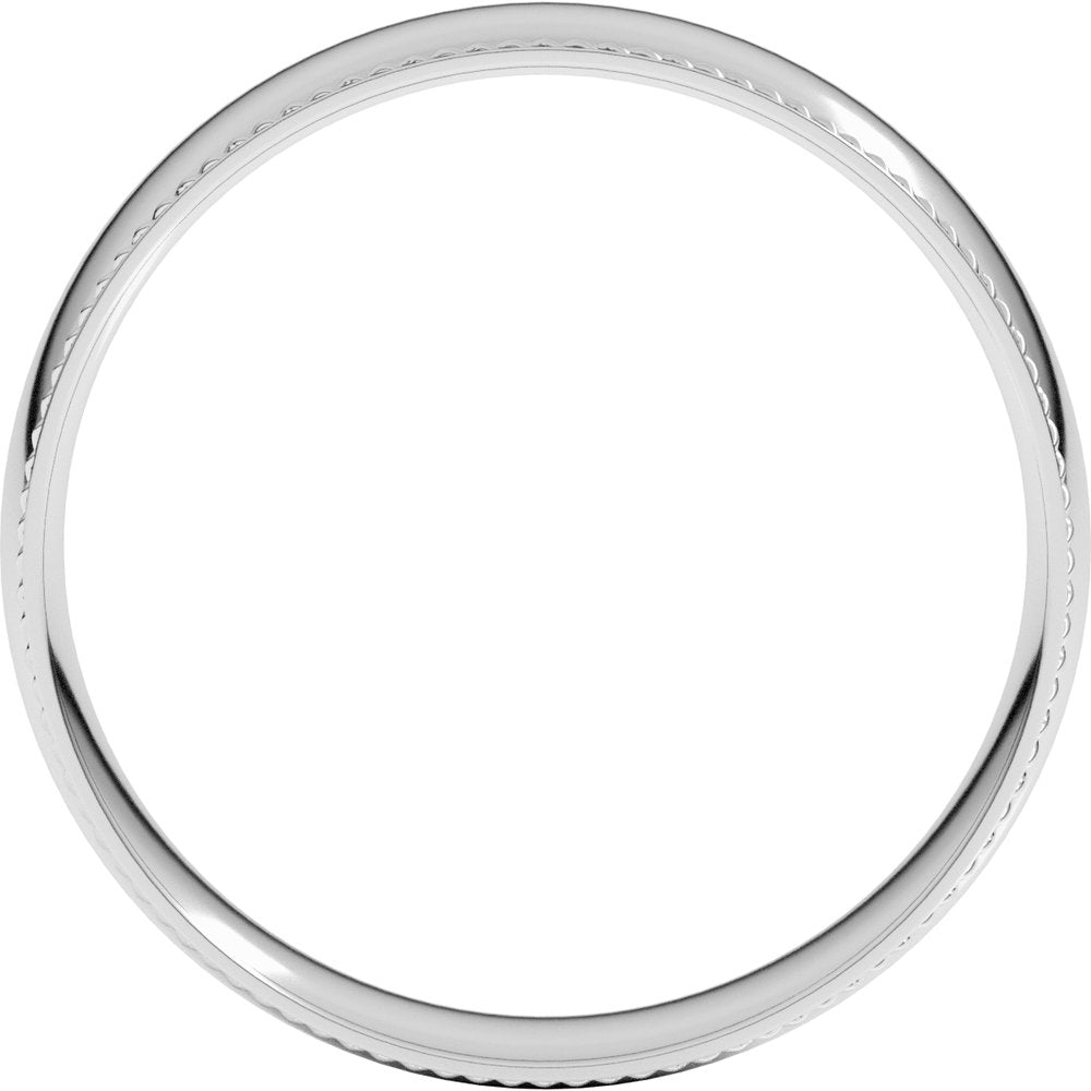 Sterling Silver 5 mm Rope Comfort-Fit Half Round Band Size 11