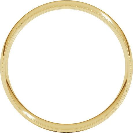 10K Yellow Gold 5 mm Rope Comfort-Fit Half Round Band Size 10