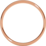 14K Rose Gold 5 mm Rope Comfort-Fit Half Round Band Size 10.5