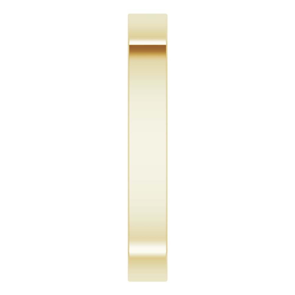 14K Yellow Gold 3 mm Comfort-Fit Square Band Size 6