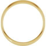 14K Yellow Gold 7 mm Milgrain Comfort-Fit Flat Band Size 7.5