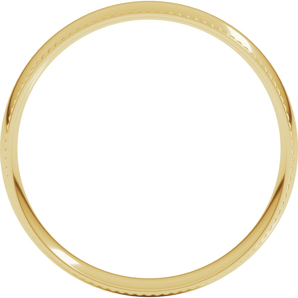 10K Yellow Gold 4 mm Rope Comfort-Fit Half Round Band Size 8.5