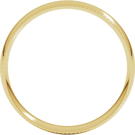 14K Yellow Gold 4 mm Rope Comfort-Fit Half Round Band Size 4.5