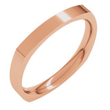 14K Rose 2.5 mm Comfort-Fit Square Band Size 8