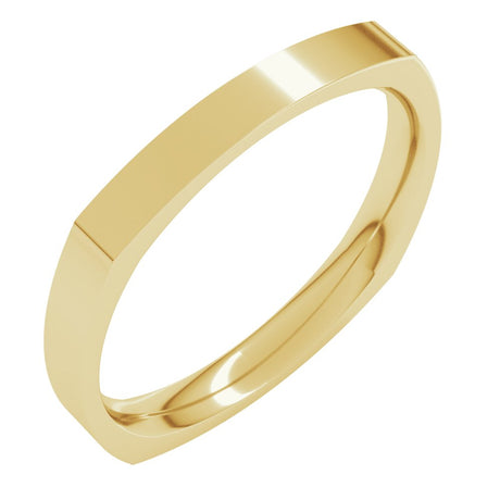 14K Yellow 2.5 mm Square Comfort Fit Band Size 6