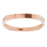 14K Rose 2 mm Comfort-Fit Square Band Size 8