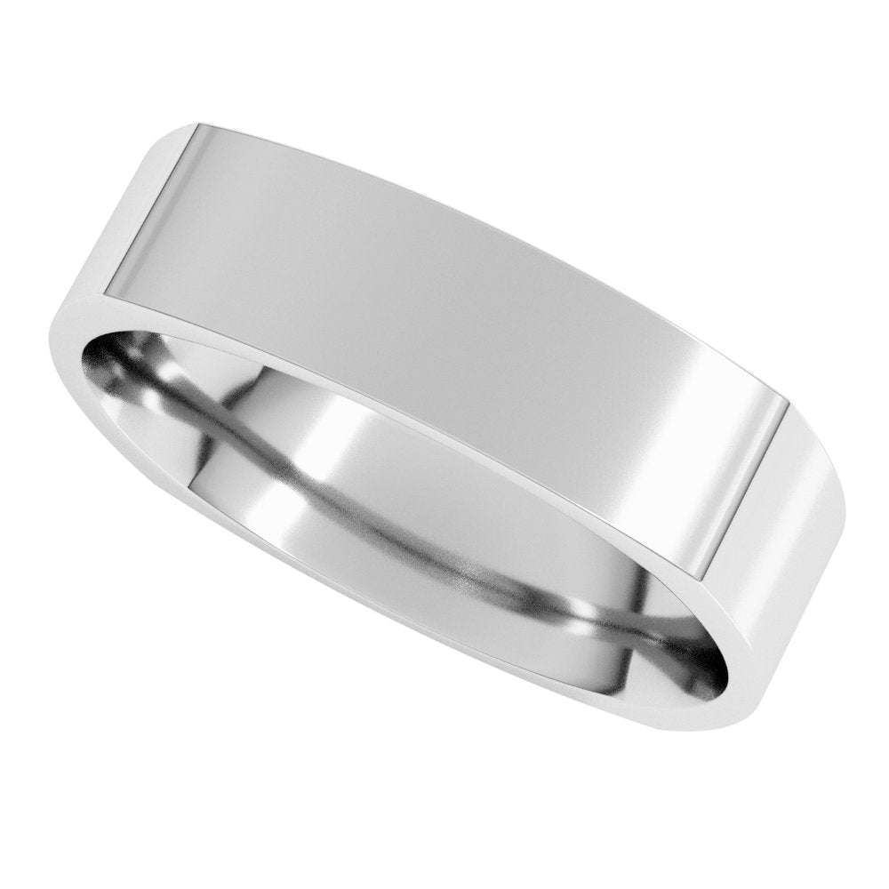 14K White Gold 5 mm Comfort-Fit Square Band Size 5.5