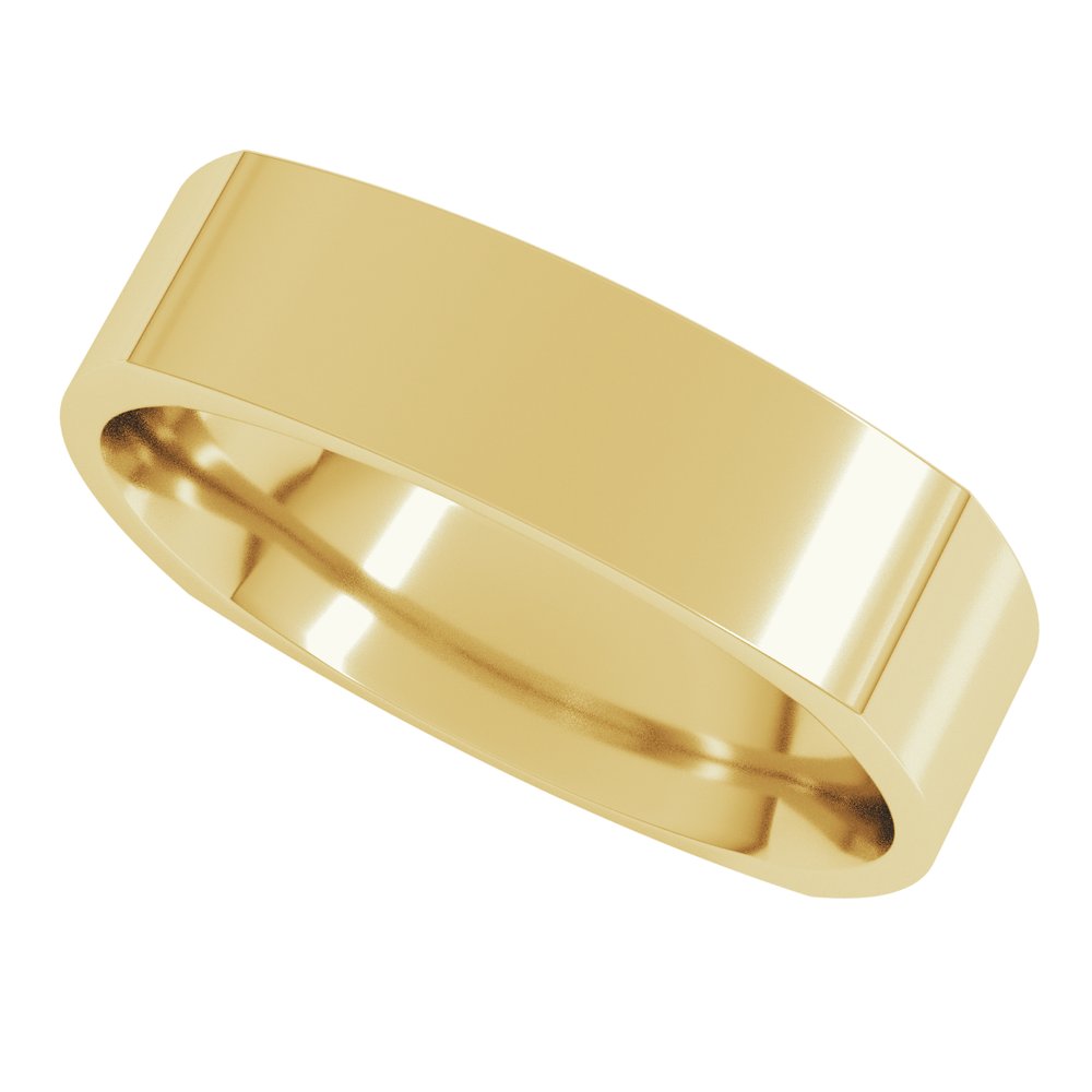 10K Yellow Gold5 mm Comfort-Fit Square Band Size 7