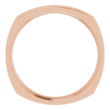 14K Rose Gold 3 mm Comfort-Fit Square Band Size 7