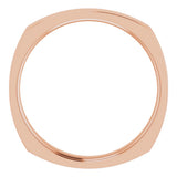 14K Rose Gold 3 mm Comfort-Fit Square Band Size 7
