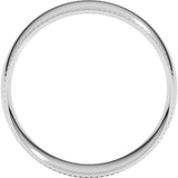 Platinum 7 mm Rope Comfort-Fit Half Round Band Size 11.5