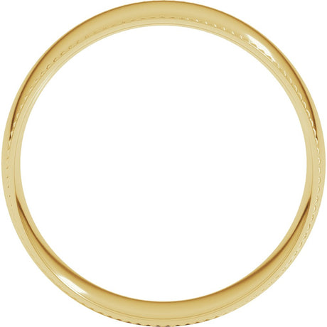 10K Yellow Gold 7 mm Rope Comfort-Fit Half Round Band Size 12.5