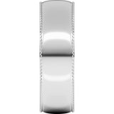 14K White 6 mm Rope Comfort-Fit Half Round Band