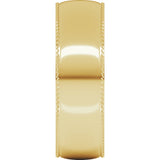 18K Yellow Gold 6 mm Rope Comfort-Fit Half Round Band Size 8