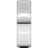 14K White Gold 6 mm Rope Comfort-Fit Half Round Band Size 11.5