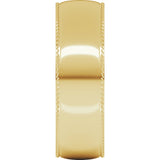 14K Yellow 6 mm Rope Comfort-Fit Half Round Band