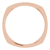14K Rose 2 mm Comfort-Fit Square Band Size 8