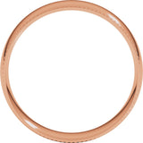 14K Rose 6 mm Rope Comfort-Fit Half Round Band Size 8.5