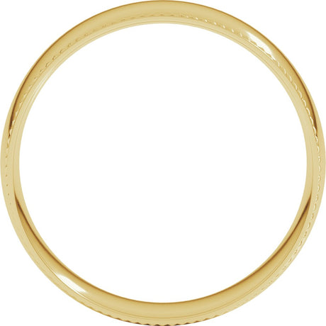 18K Yellow Gold 6 mm Rope Comfort-Fit Half Round Band Size 8