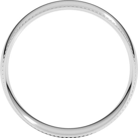 14K White Gold 6 mm Rope Comfort-Fit Half Round Band