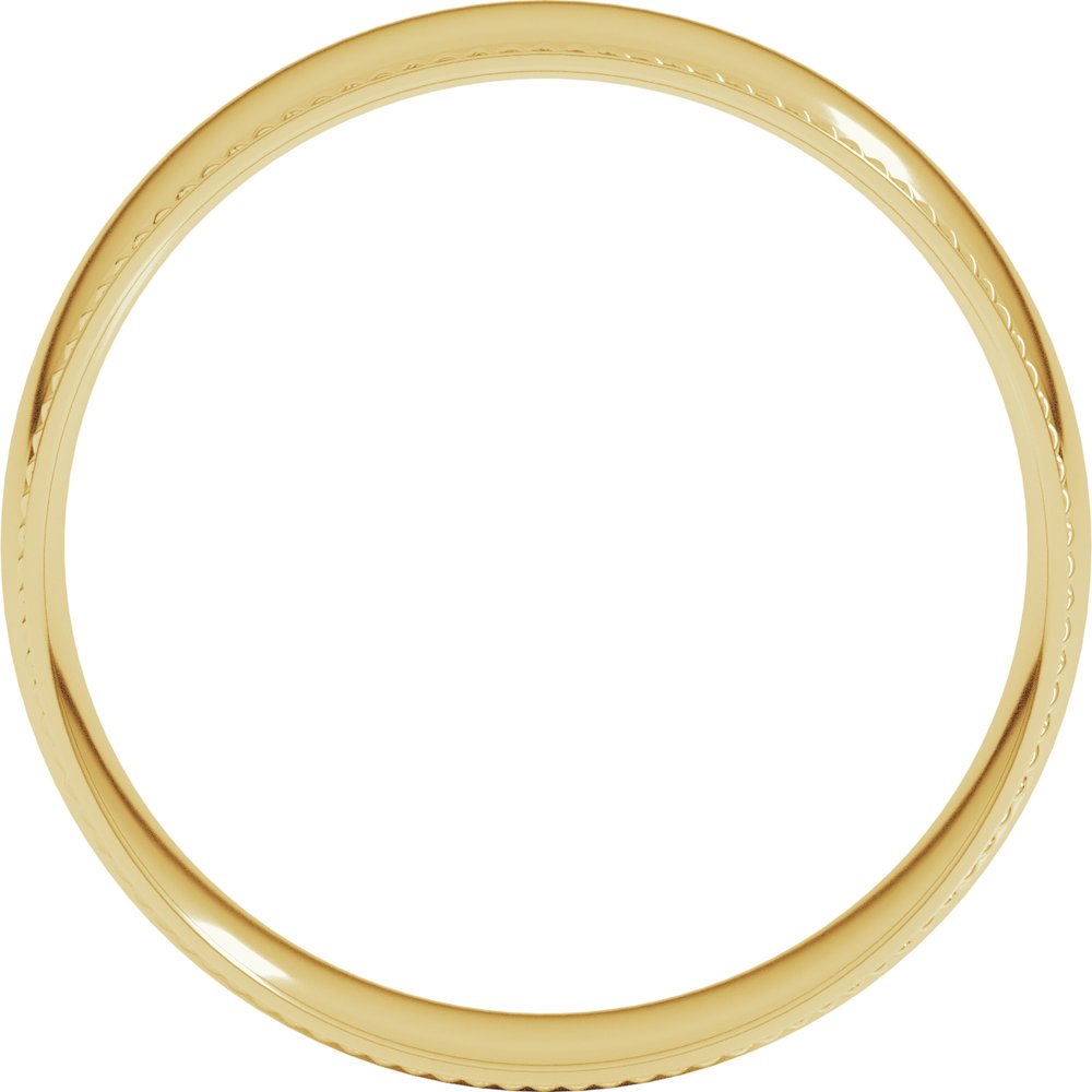 14K Yellow 6 mm Rope Comfort-Fit Half Round Band