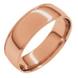 14K Rose 6 mm Rope Comfort-Fit Half Round Band Size 8.5