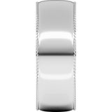 Platinum 7 mm Rope Comfort-Fit Half Round Band Size 11.5