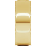 14K Yellow Gold 7 mm Rope Comfort-Fit Half Round Band Size 10.5