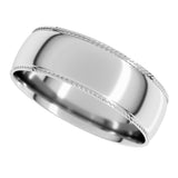 14K White Gold 6 mm Rope Comfort-Fit Half Round Band Size 11.5