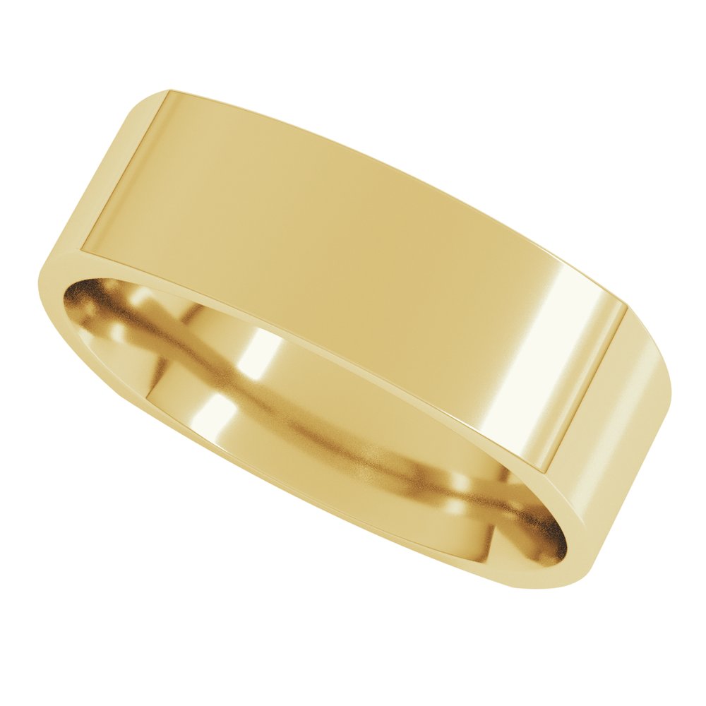14K Yellow Gold 6 mm Comfort-Fit Square Band Size 6.5
