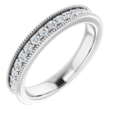 14K White Gold 1/2 CTW Natural Diamond Anniversary Band