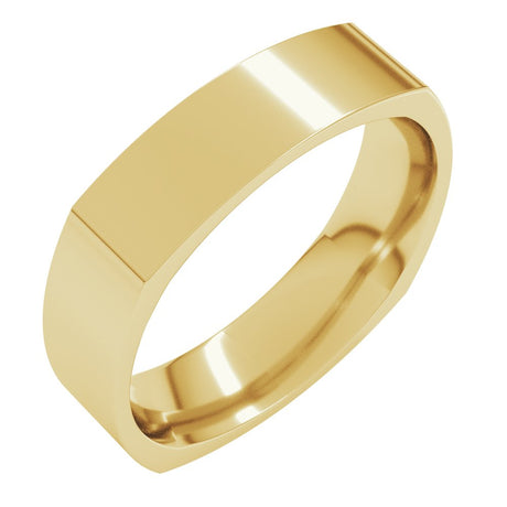 10K Yellow Gold5 mm Comfort-Fit Square Band Size 7
