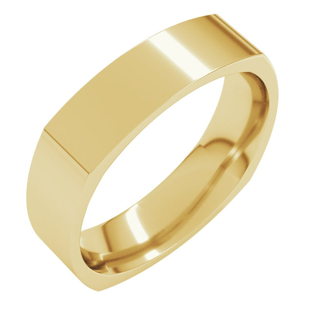 10K Yellow Gold5 mm Comfort-Fit Square Band Size 7