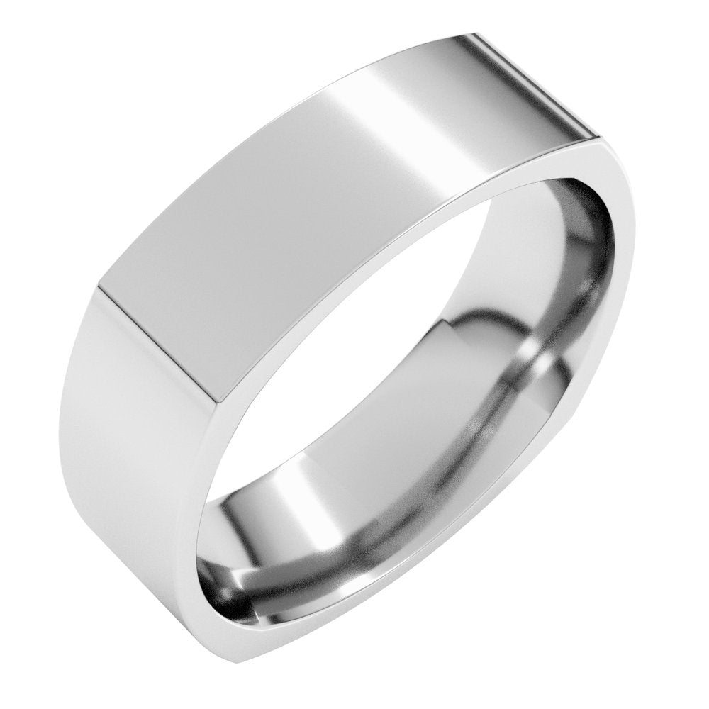 Sterling Silver 6 mm Square Comfort Fit Band Size 11