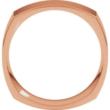 14K Rose Gold 7 mm Comfort-Fit Square Band Size 7.5