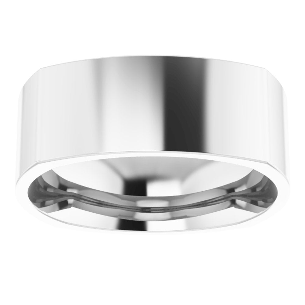 14K White Gold 8 mm Comfort-Fit Square Band Size 10