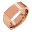 14K Rose Gold 7 mm Comfort-Fit Square Band Size 7.5