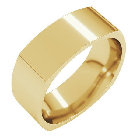 14K Yellow 7 mm Comfort-Fit Square Band Size 10
