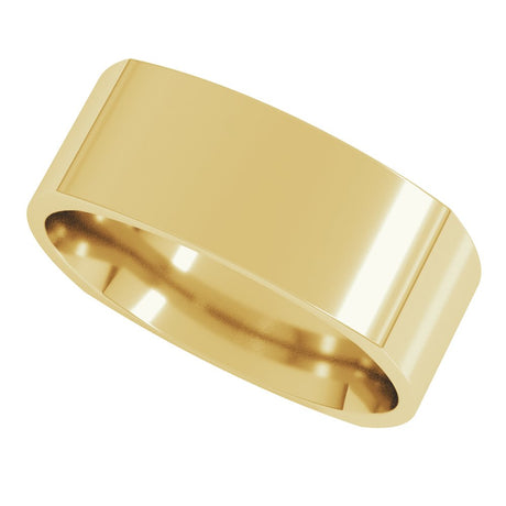14K Yellow 7 mm Comfort-Fit Square Band Size 11