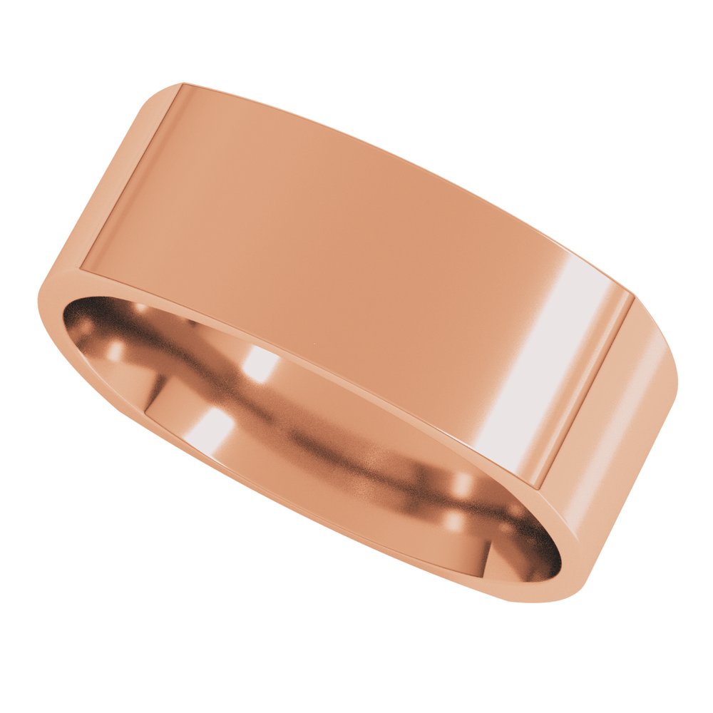 14K Rose Gold 7 mm Comfort-Fit Square Band Size 7.5