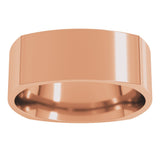 14K Rose Gold 7 mm Comfort-Fit Square Band Size 7.5