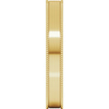 14K Yellow Gold 3 mm Milgrain Comfort-Fit Flat Band Size 10