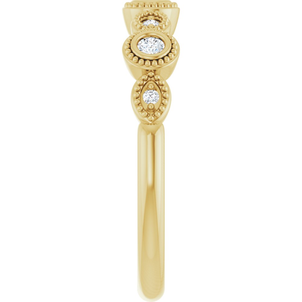 14K Yellow 2 mm Round 1/8 CTW Natural Diamond Anniversary Band