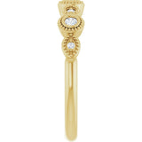 14K Yellow 2 mm Round 1/8 CTW Natural Diamond Anniversary Band